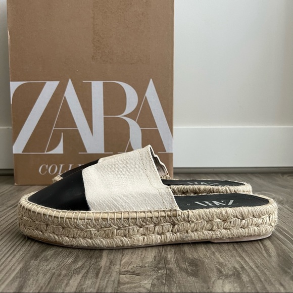 Zara Shoes - ZARA Platform Canvas and Leather Toes Espadrilles Sandals